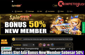 Games Slot Ada Bonus New Member Sebesar 50%